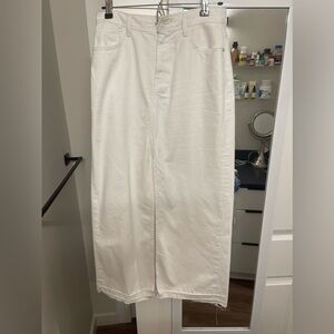 Zara White Denim Maxi Skirt - S